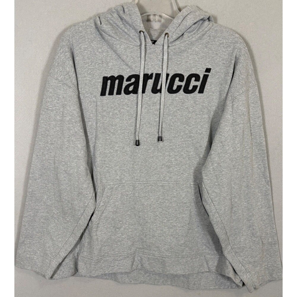 Marucci Hoodie Mens 2XL Gray Embroidered Logo Baseball Sweatshirt Pullover